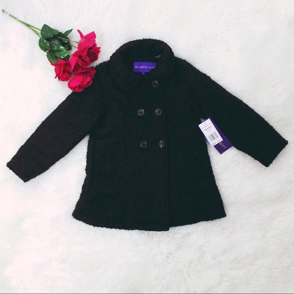 Madden Girl Other - NWT Madden Girl Faux Wool Textured Button Coat